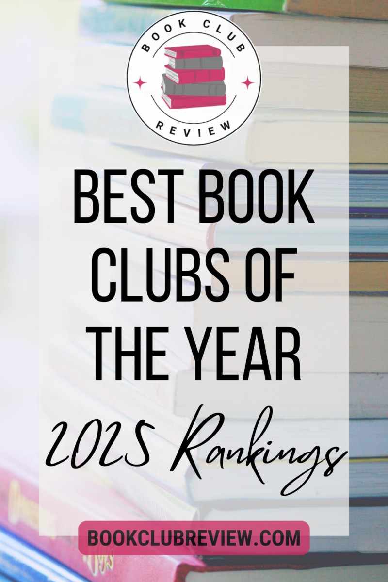 best book clubs of the year 2025 rankings text over stack of books image